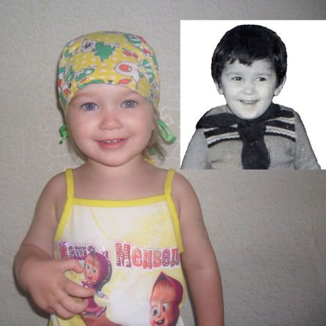 Семья Пономарёвых из Любино в возрасте полутора лет:&nbsp;Дочь Маргарита /&nbsp;Мама Надежда.